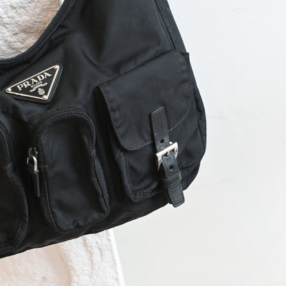 Prada Tessuto Nylon Shoulder bag Black