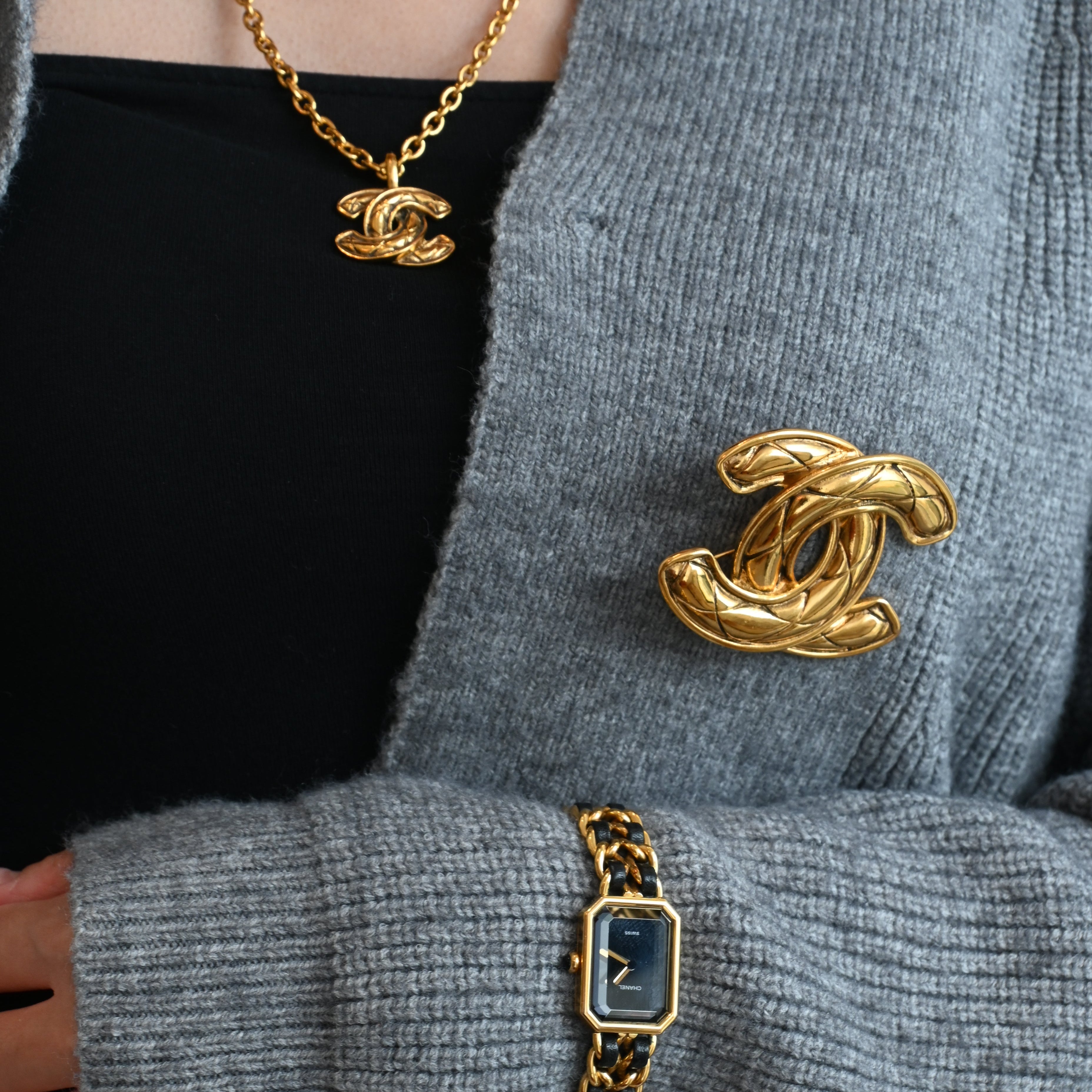 Chanel Coco Mark Matelasse 1152 Brooch - Leluxe Vintage Sdn. Bhd.