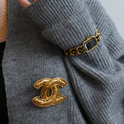 Chanel Coco Mark Matelasse 1152 Brooch