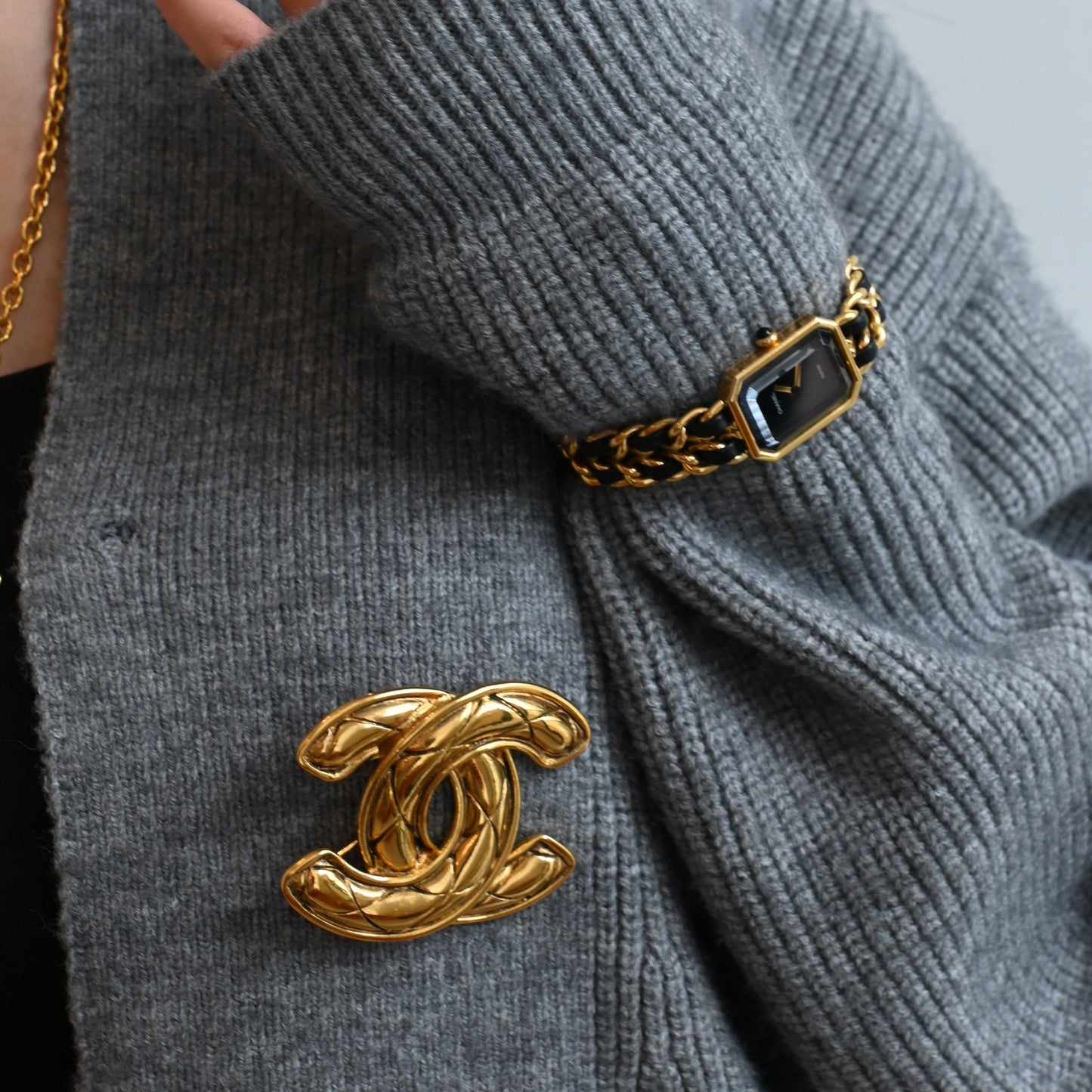 Chanel Coco Mark Matelasse 1152 Brooch