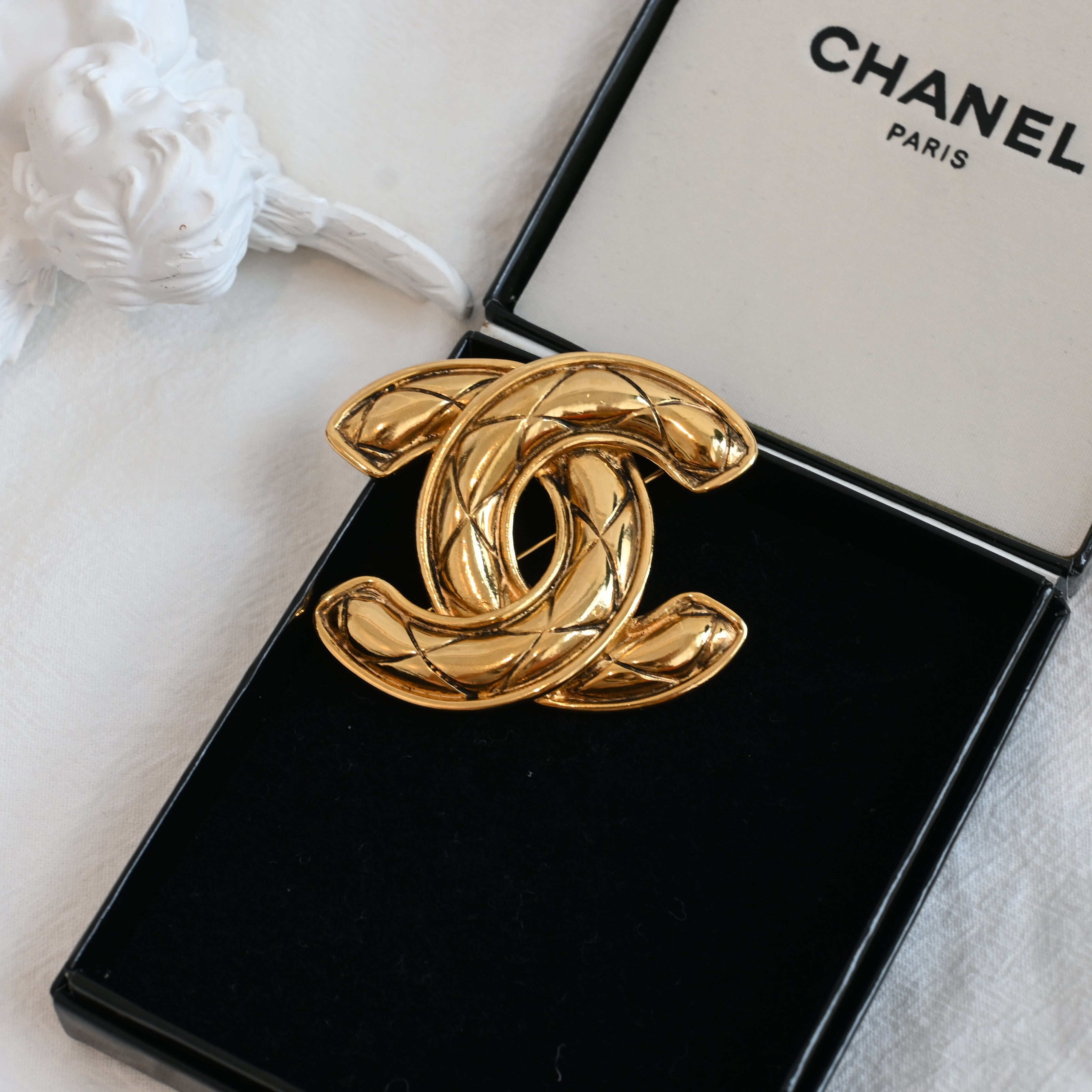 Chanel Coco Mark Matelasse 1152 Brooch - Leluxe Vintage Sdn. Bhd.