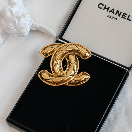 Chanel Coco Mark Matelasse 1152 Brooch - Leluxe Vintage Sdn. Bhd.