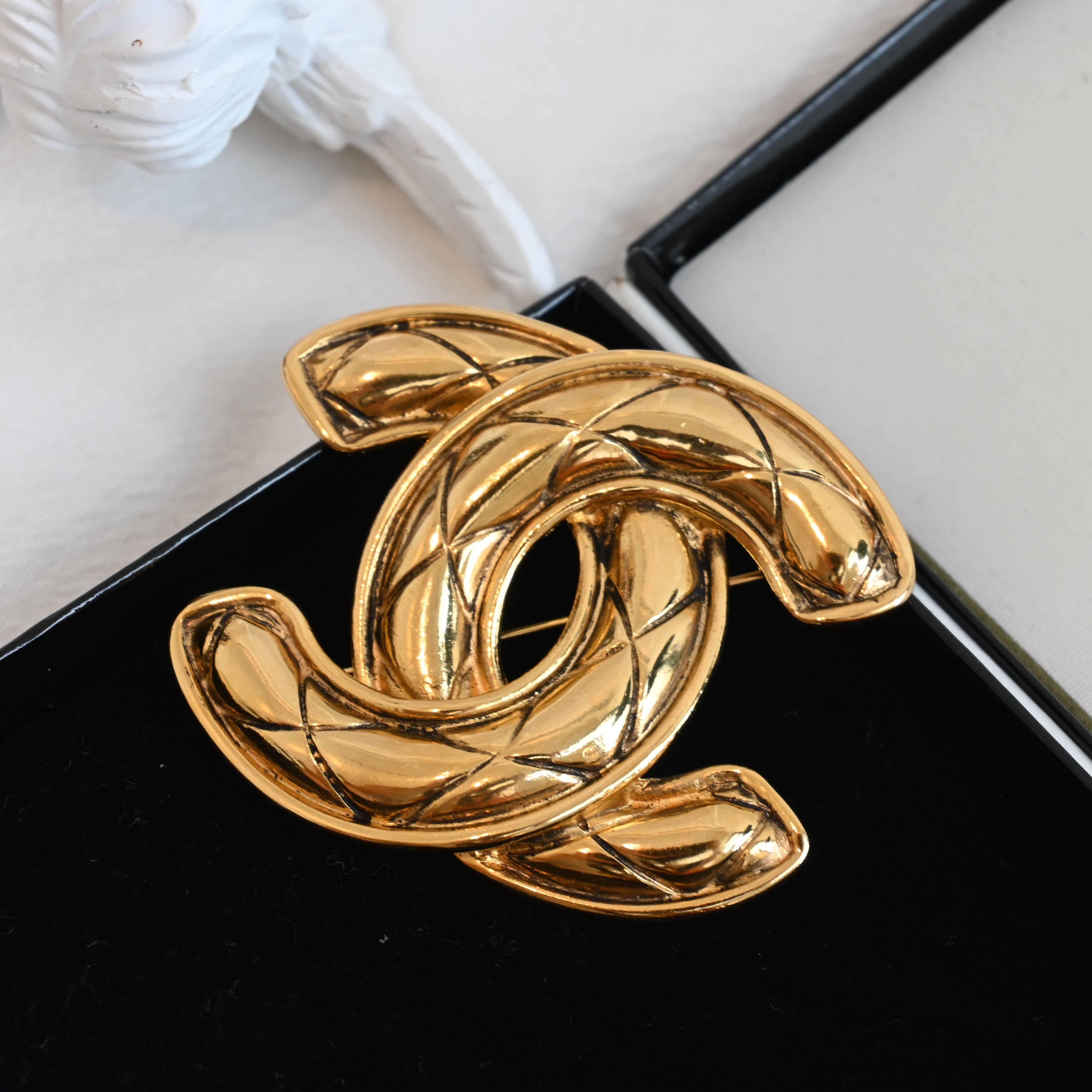 Chanel Coco Mark Matelasse 1152 Brooch - Leluxe Vintage Sdn. Bhd.