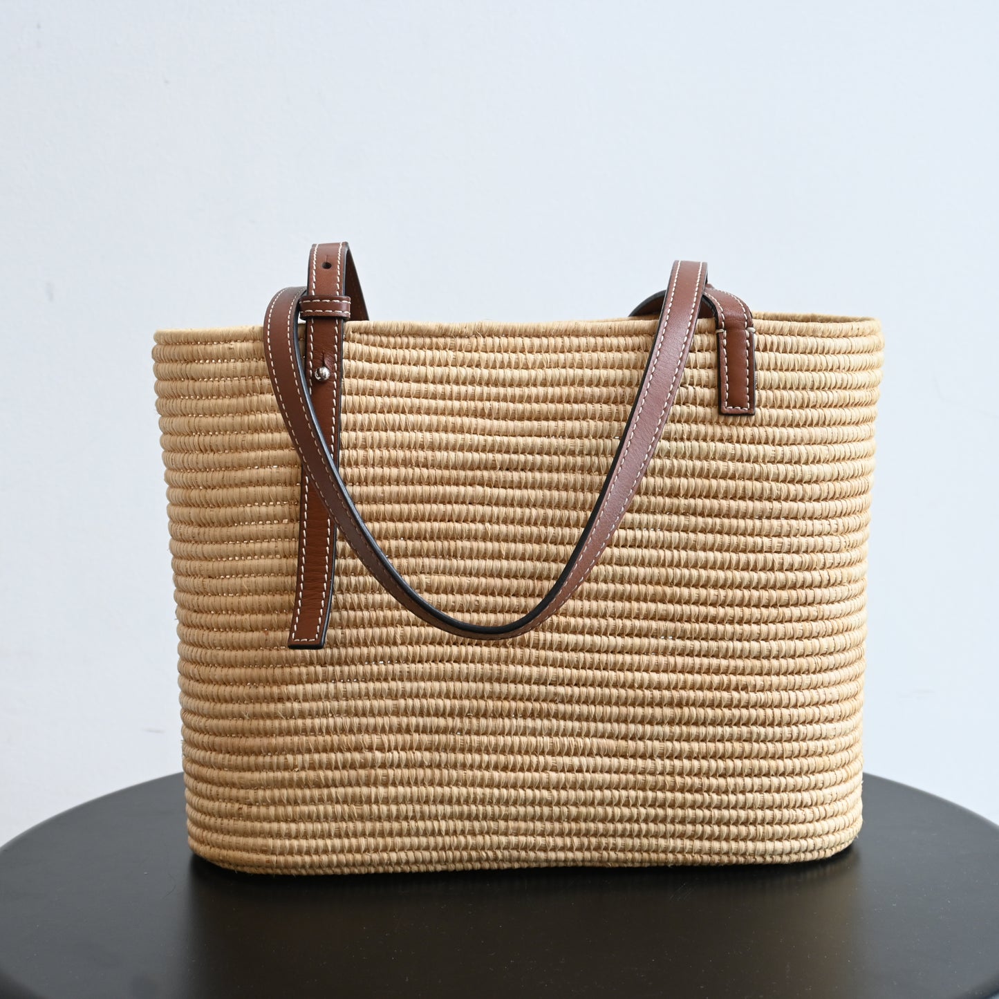 Loewe Anagram Small Square Basket Bag in Raffia