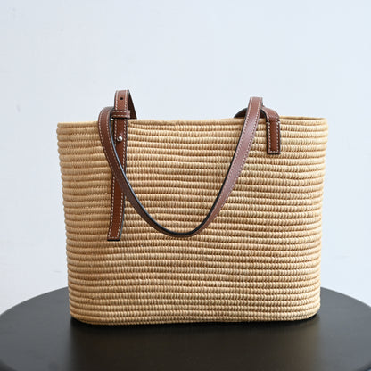 Loewe Anagram Small Square Basket Bag in Raffia