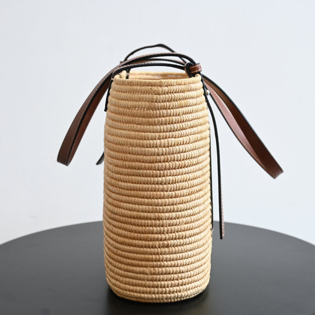 Loewe Anagram Small Square Basket Bag in Raffia