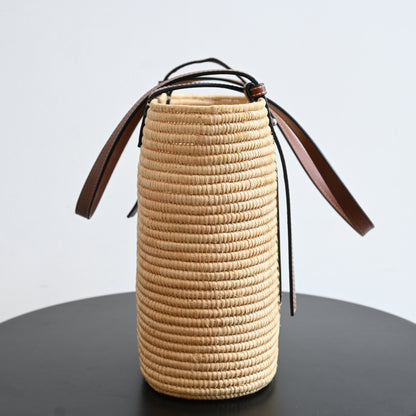 Loewe Anagram Small Square Basket Bag in Raffia