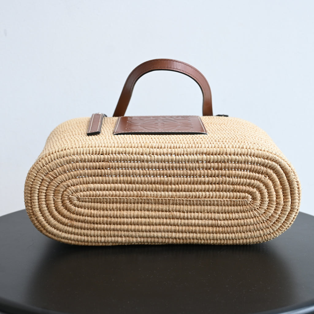 Loewe Anagram Small Square Basket Bag in Raffia