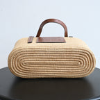 Loewe Anagram Small Square Basket Bag in Raffia