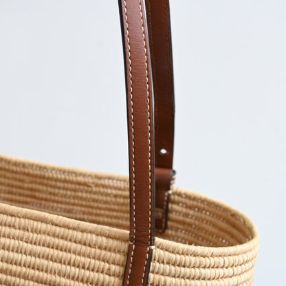 Loewe Anagram Small Square Basket Bag in Raffia