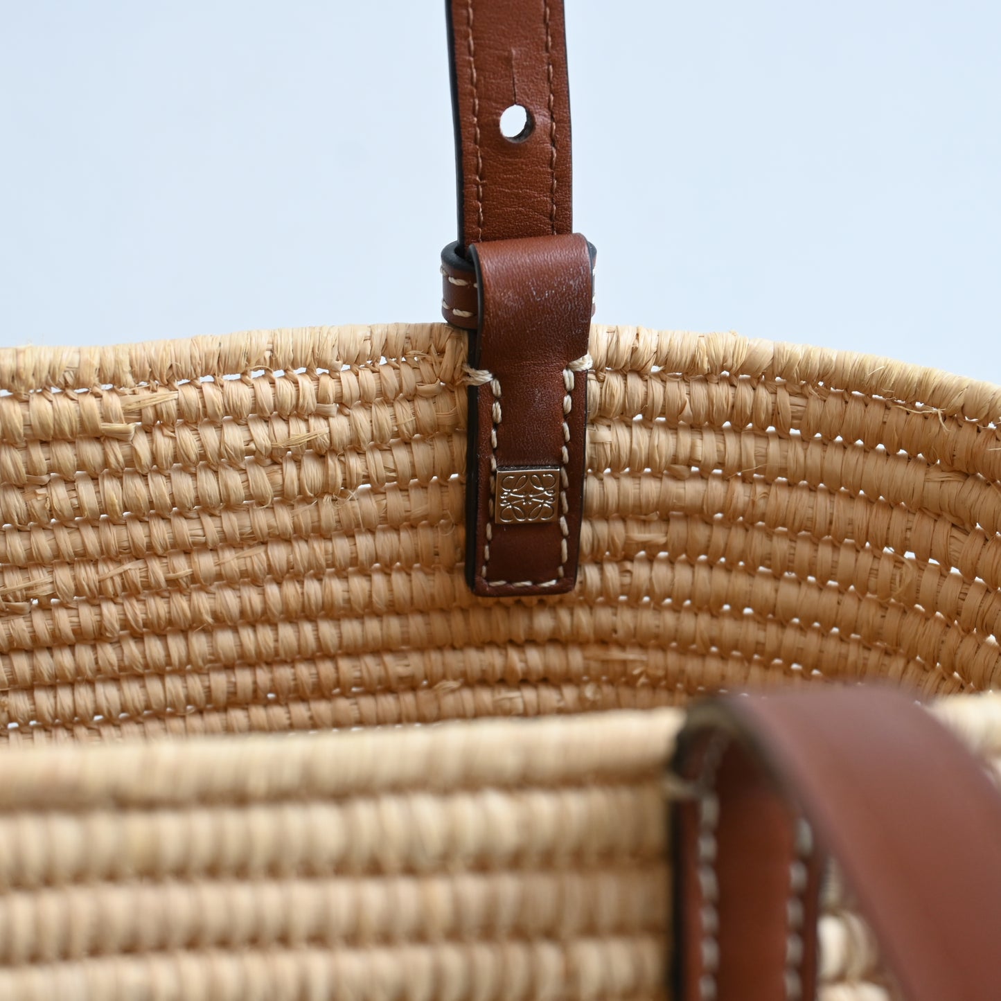 Loewe Anagram Small Square Basket Bag in Raffia