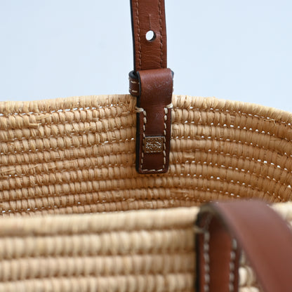 Loewe Anagram Small Square Basket Bag in Raffia