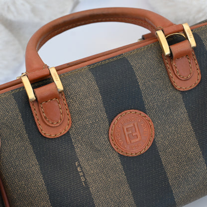 Fendi Pequin Handbag Mini Boston