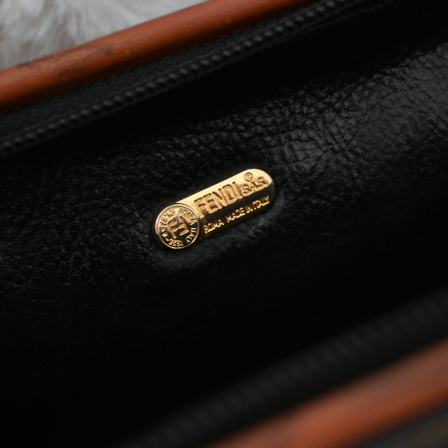 Fendi Pequin Handbag Mini Boston