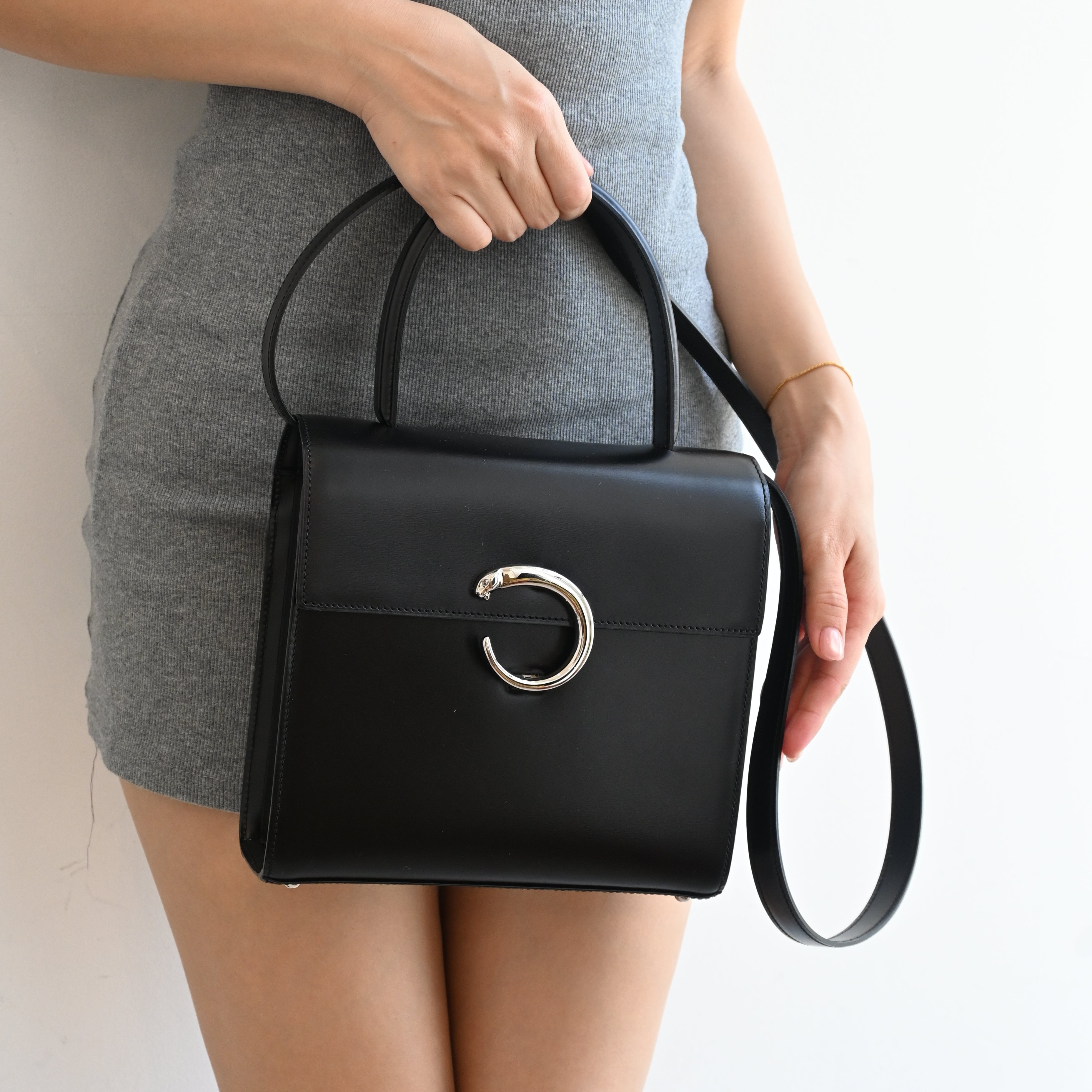 Cartier Panthère Top Handle Kelly SHW - Leluxe Vintage Sdn. Bhd.