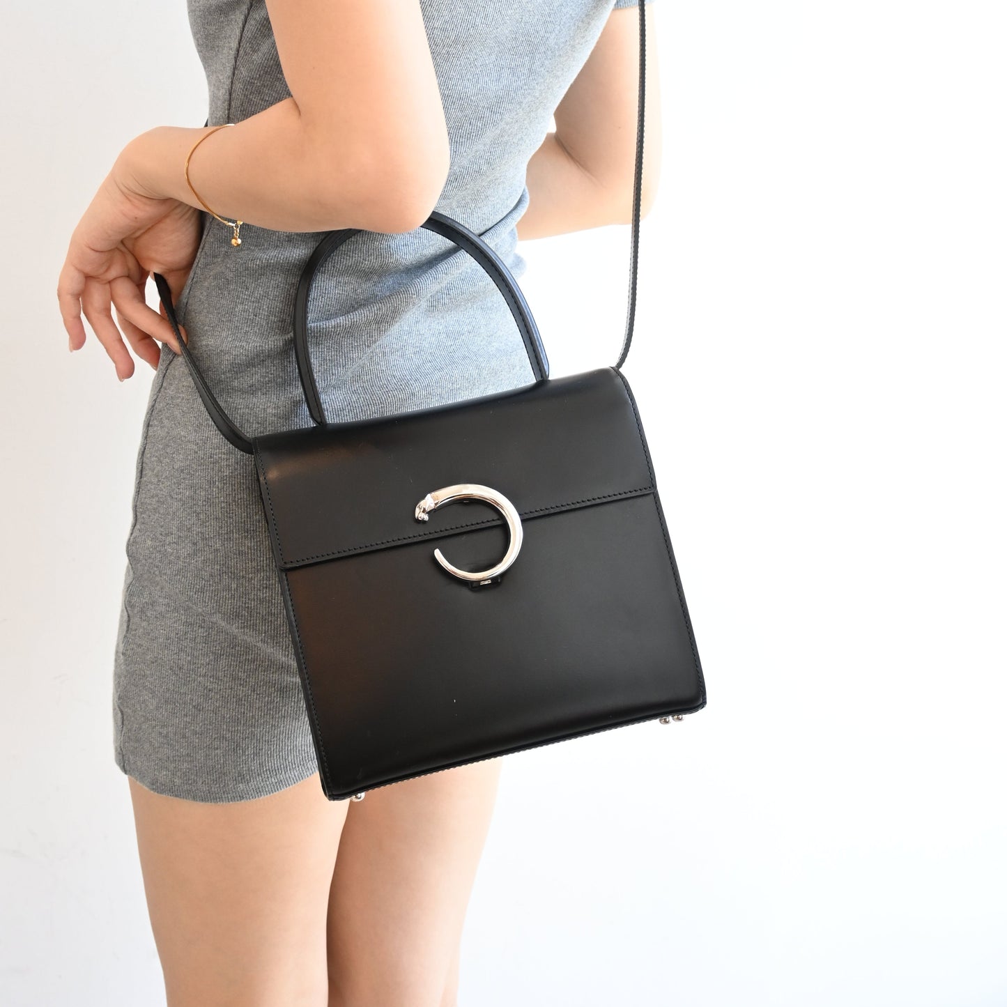 Cartier Panthère Top Handle Kelly SHW