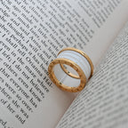 Bvlgari B. Zero 4-Band White Ceramic 18k YG Ring