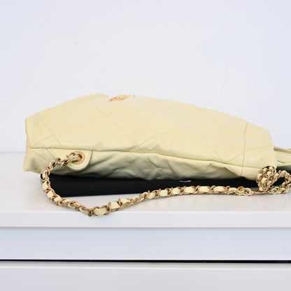 Chanel 22 Backpack Shiny Calfskin Light Yellow Brushed