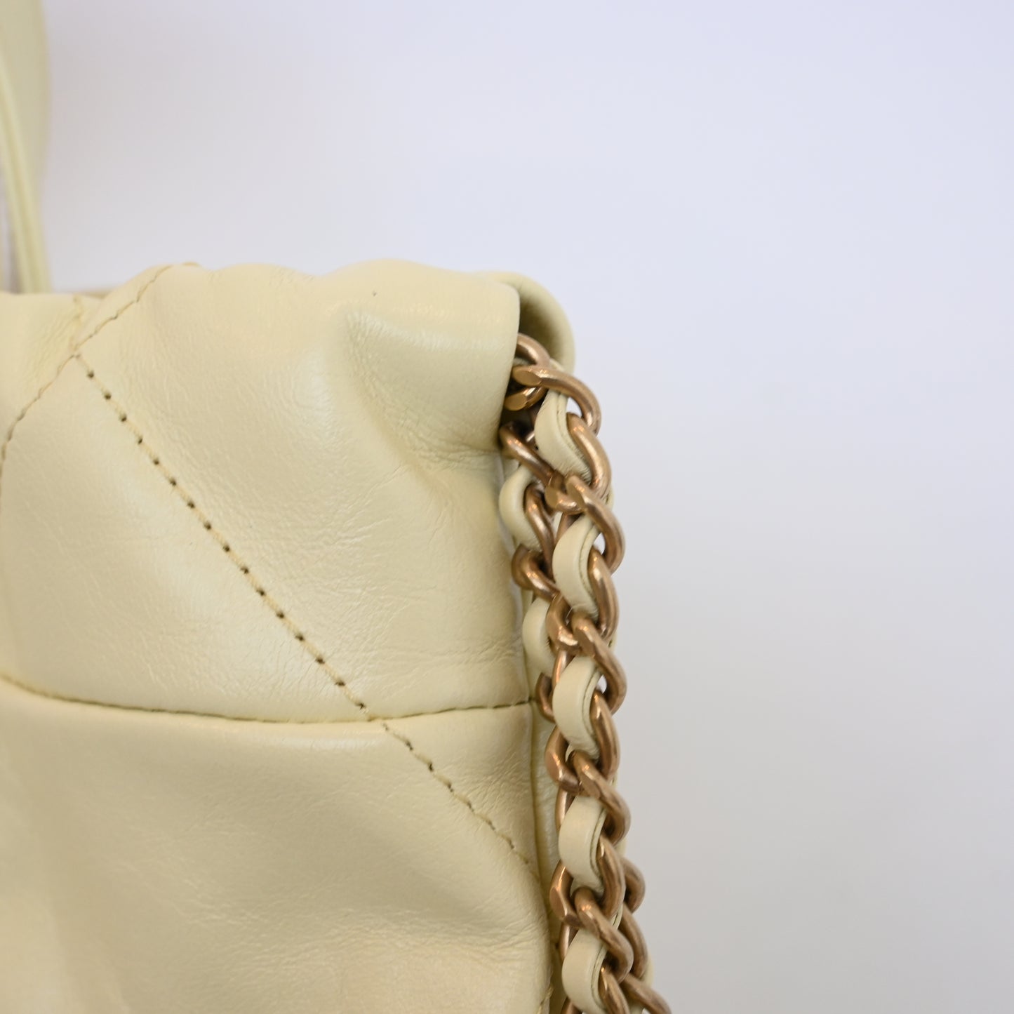 Chanel 22 Backpack Shiny Calfskin Light Yellow Brushed