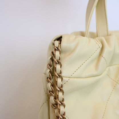 Chanel 22 Backpack Shiny Calfskin Light Yellow Brushed
