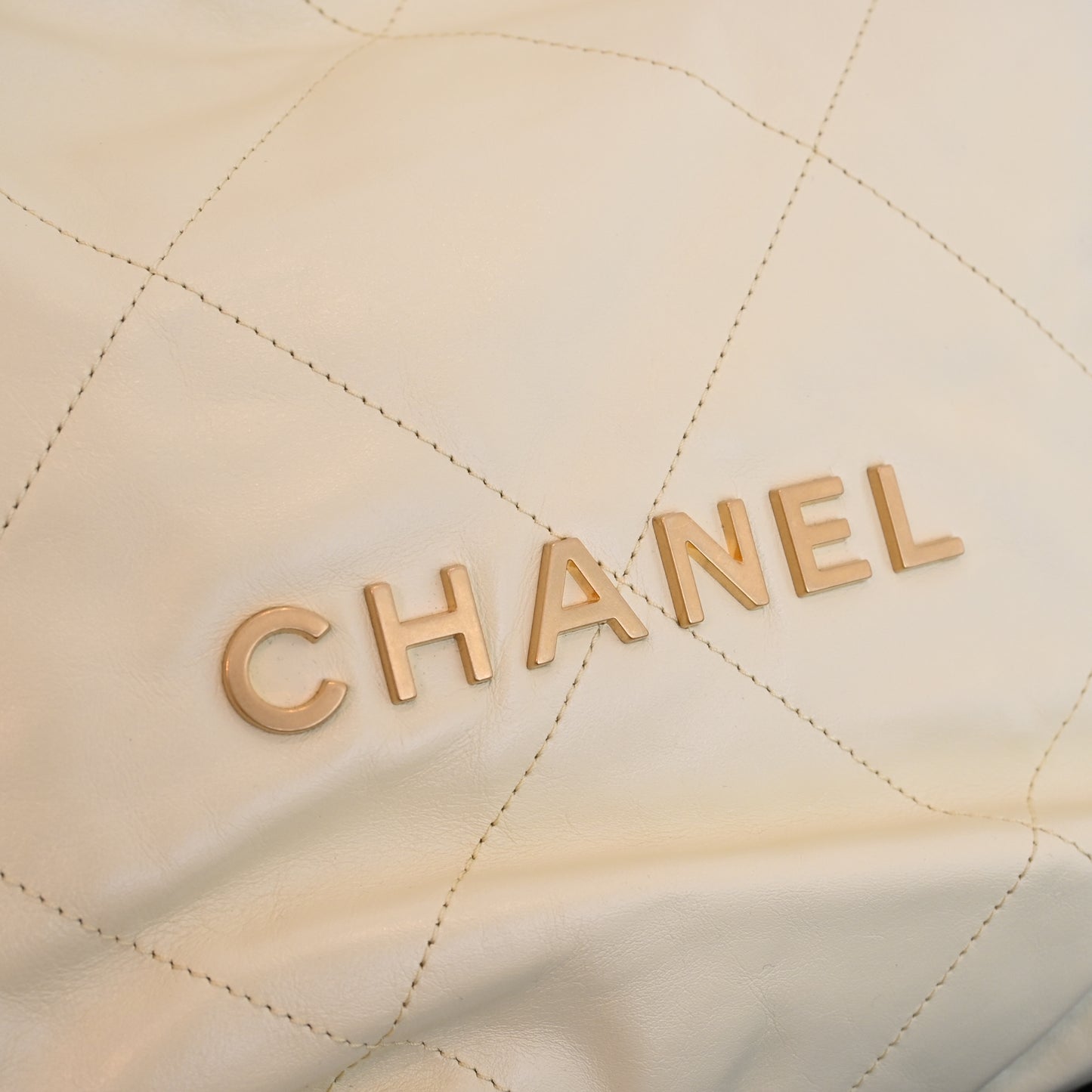 Chanel 22 Backpack Shiny Calfskin Light Yellow Brushed