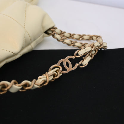 Chanel 22 Backpack Shiny Calfskin Light Yellow Brushed