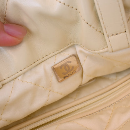 Chanel 22 Backpack Shiny Calfskin Light Yellow Brushed