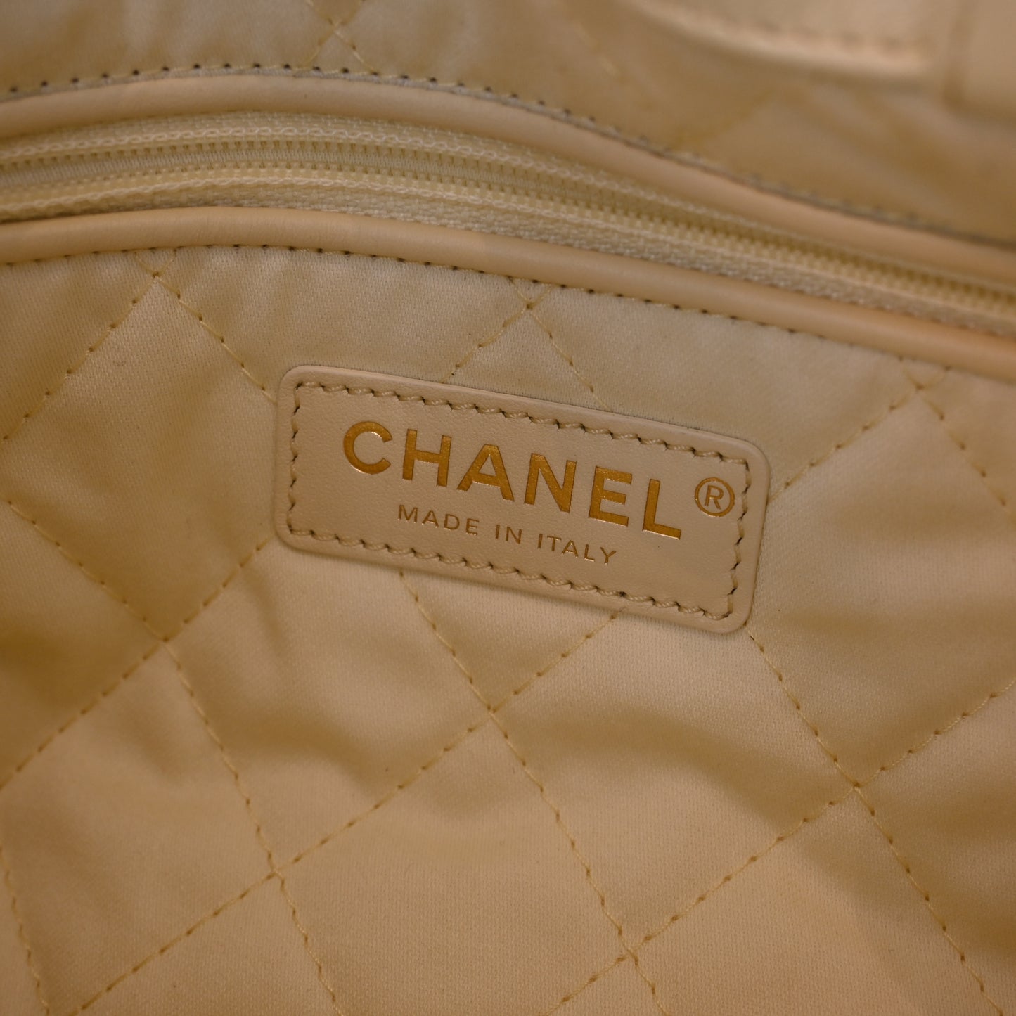Chanel 22 Backpack Shiny Calfskin Light Yellow Brushed