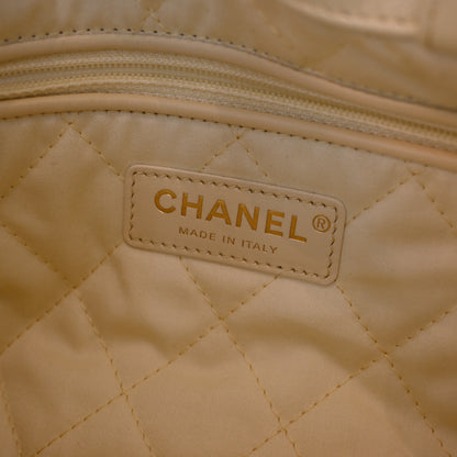 Chanel 22 Backpack Shiny Calfskin Light Yellow Brushed