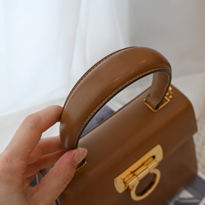 Salvatore Ferragamo Small Gancini Kelly Milk Tea