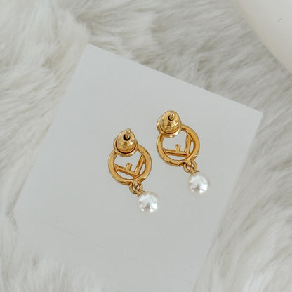 F is Fendi Pearl Earring