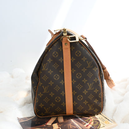 Louis Vuitton Monogram Keepall 55 with strap