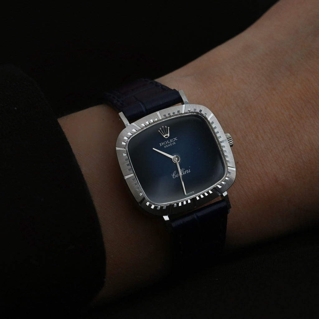 Rolex Cellini 4082 WG Gradient Blue Watch - Leluxe Vintage Sdn. Bhd.