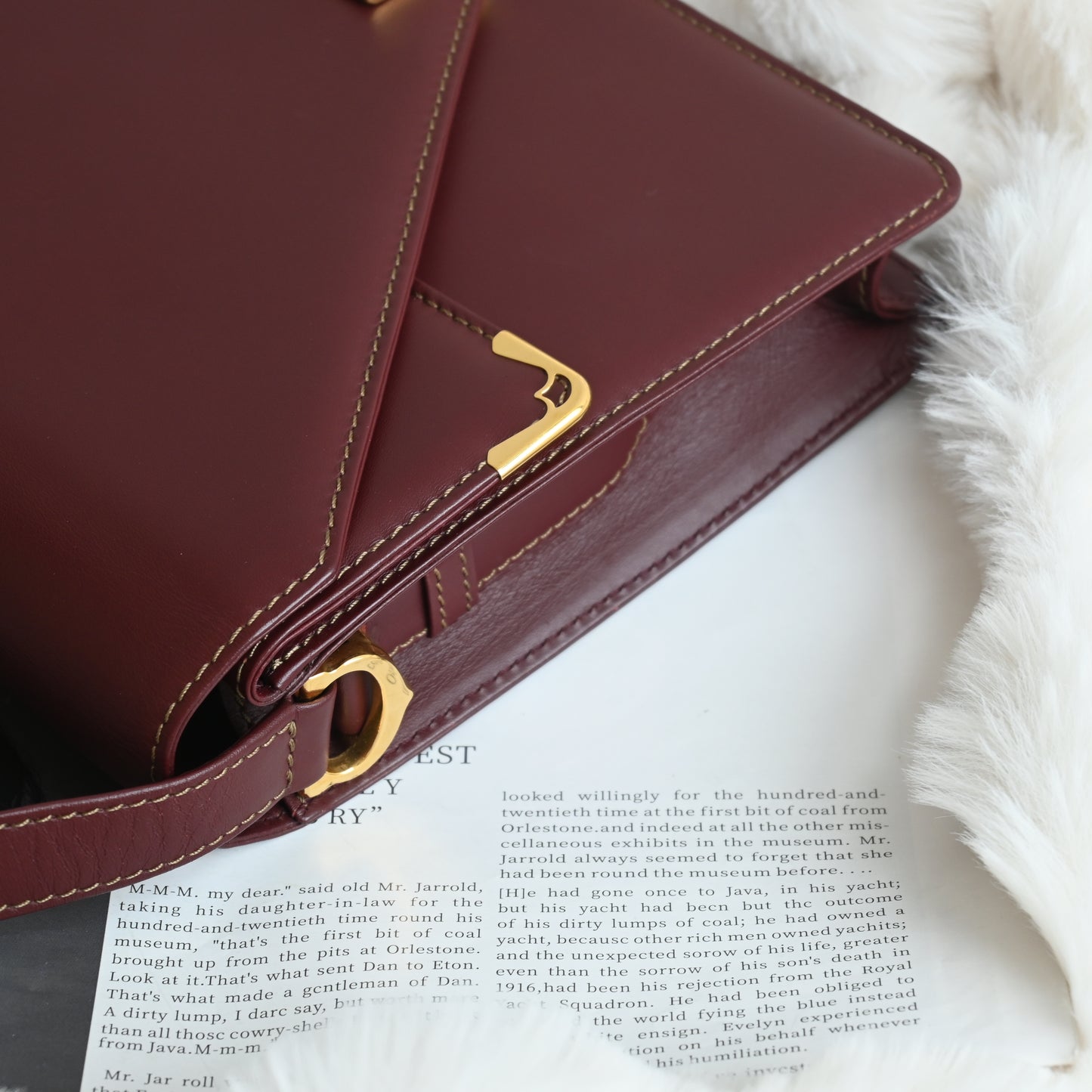 Cartier Must De Cartier Burgundy Envelope Bag