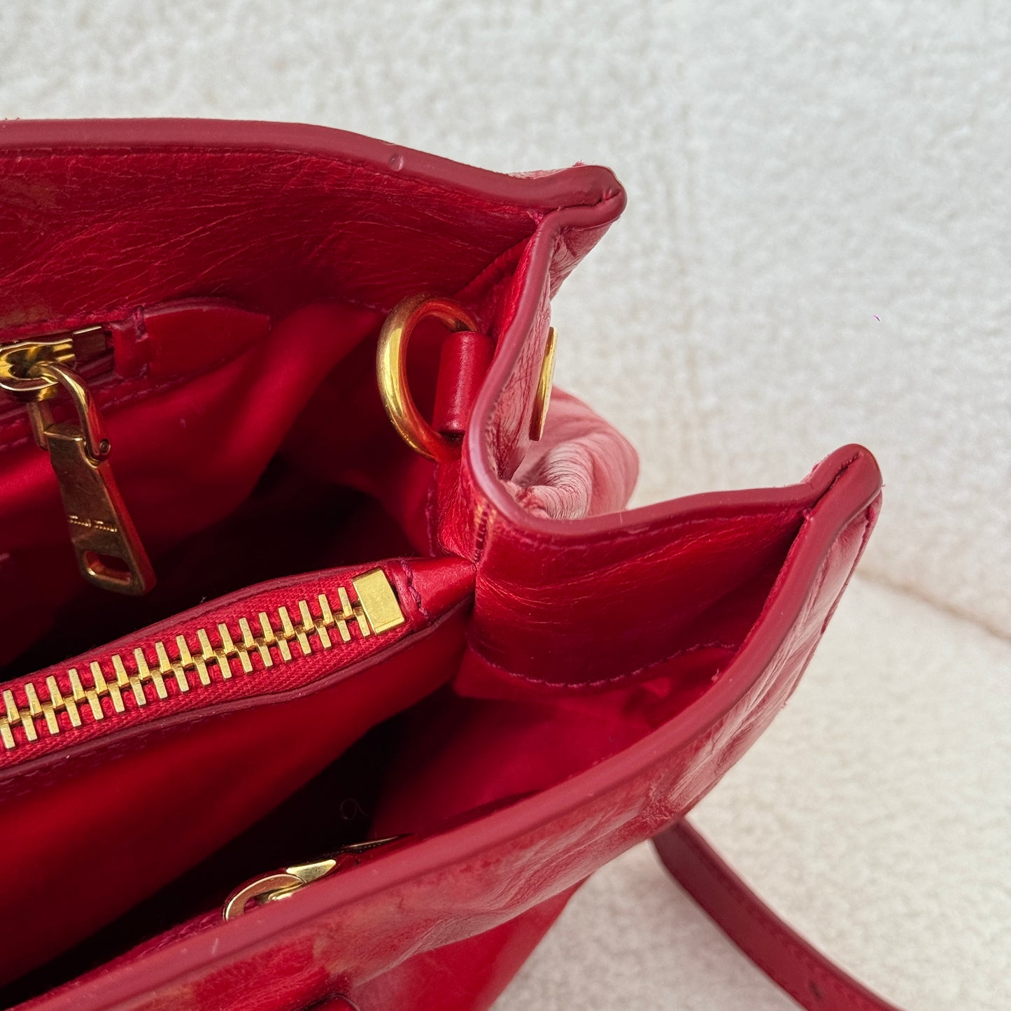 Miu Miu Vitello Shine Rosso