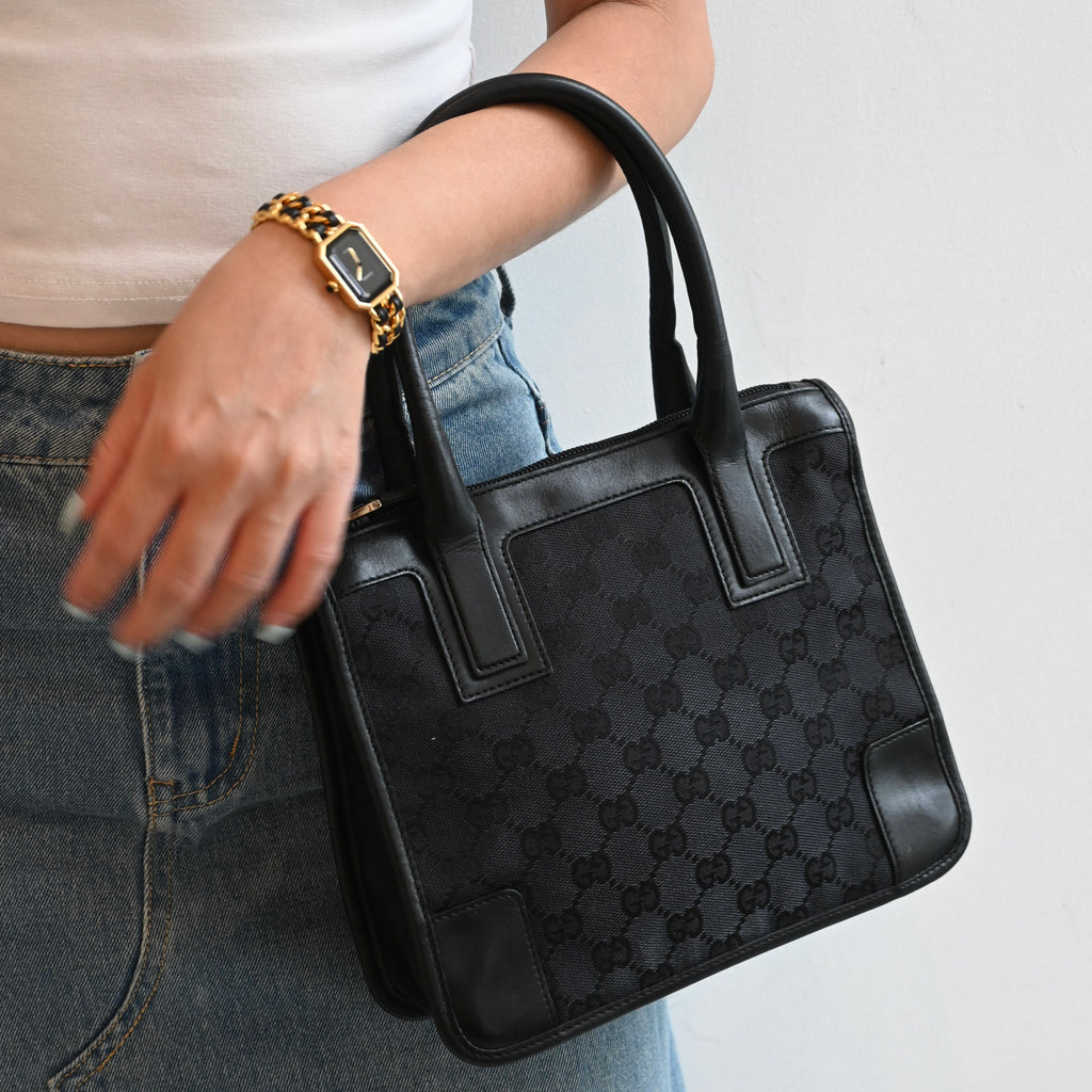 Gucci GG Black Canvas Mini Tote - Leluxe Vintage Sdn. Bhd.