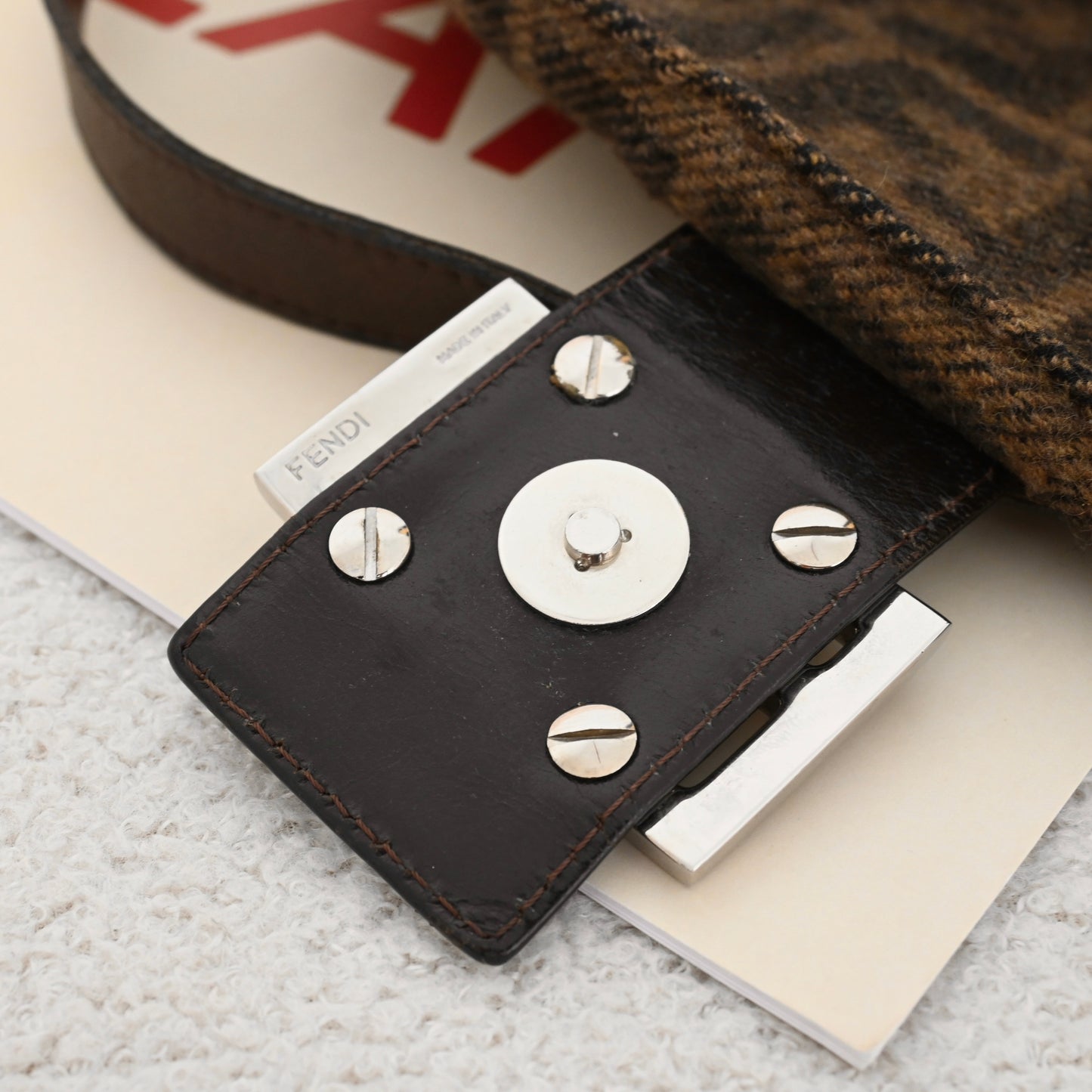 Fendi Zucca Baguette Wool Brown Monogram