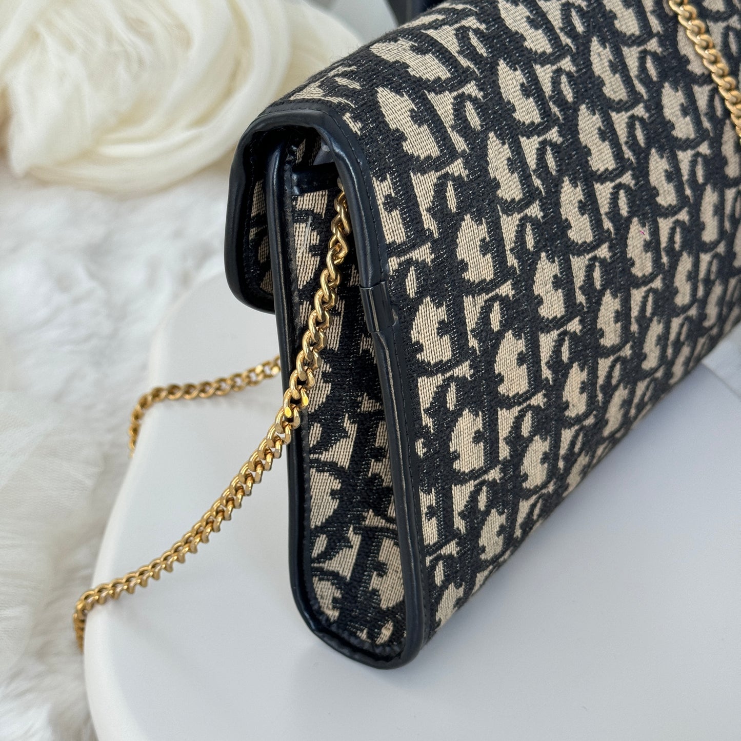 Dior Trotter Jacquard Chain Shoulder Bag