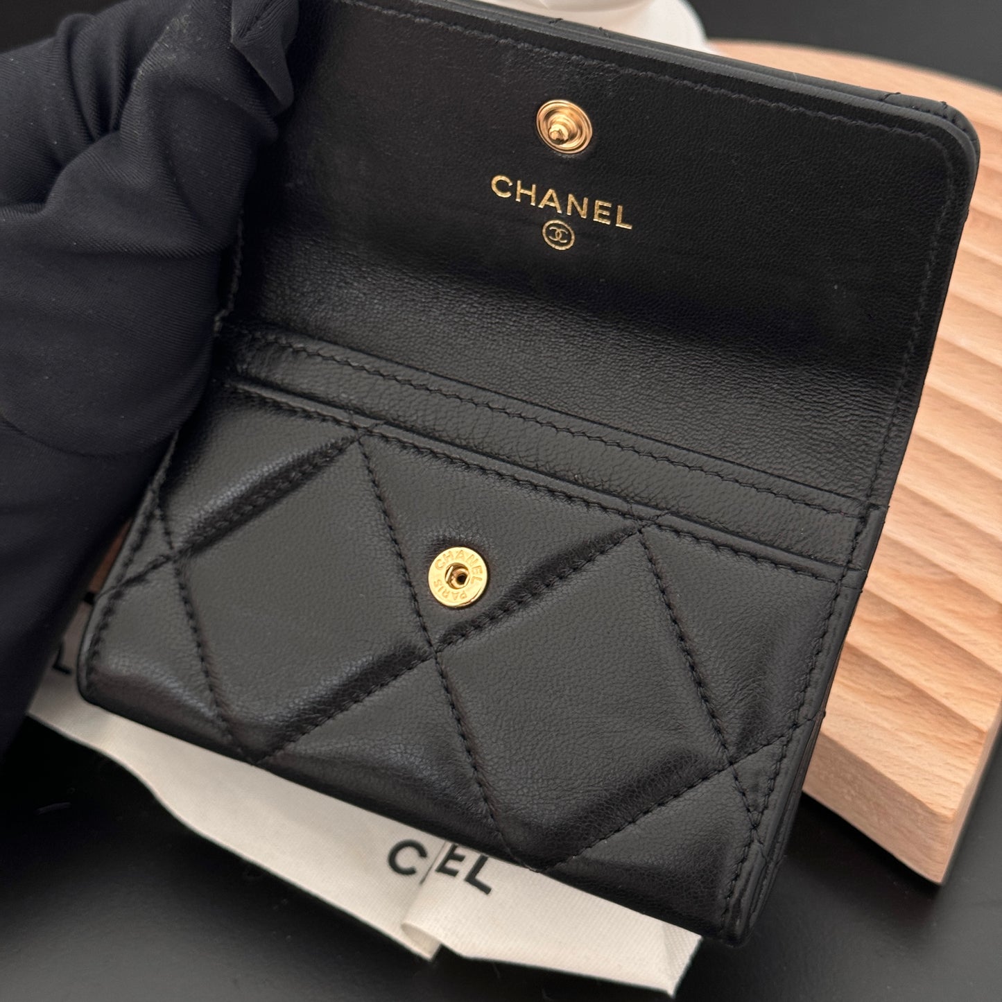 Chanel 19 Quilted Flap Cardholder