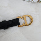 Dior CD logo Belt 70 Leather Black - Leluxe Vintage Sdn. Bhd.
