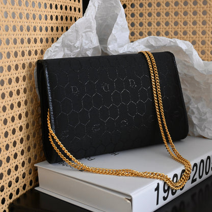 Dior Black Honeycomb Chain Bag - Leluxe Vintage Sdn. Bhd.