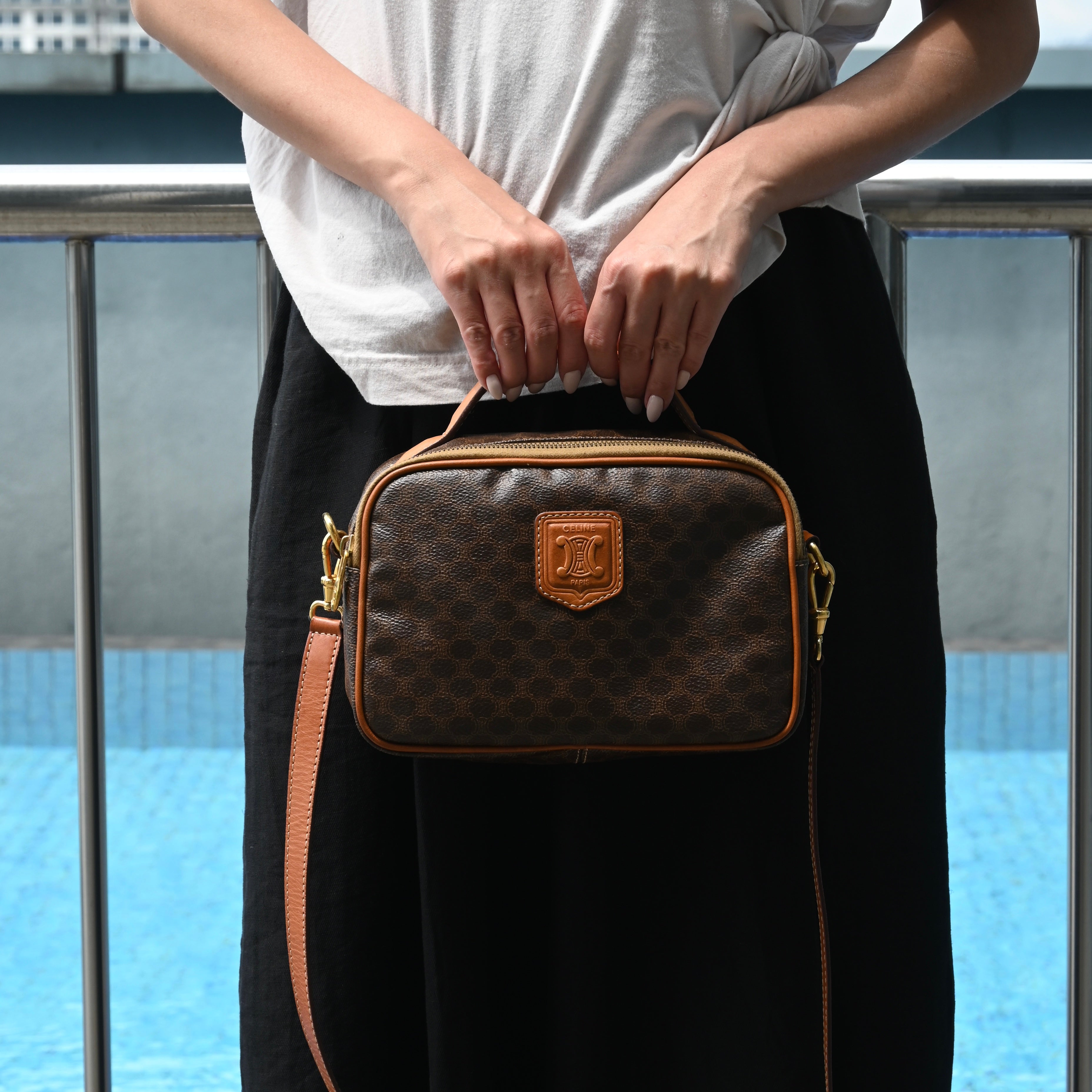 Celine Triomphe Monogram Camera Bag - Leluxe Vintage Sdn. Bhd.