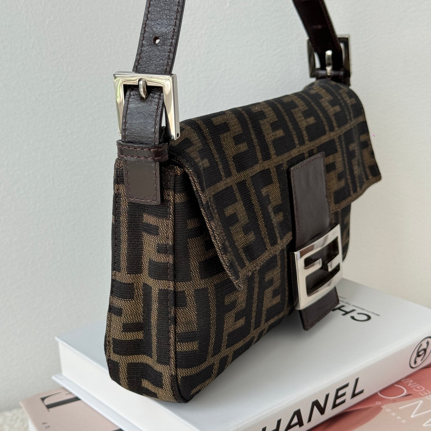 Fendi Zucca Baguette Shoulder Bag