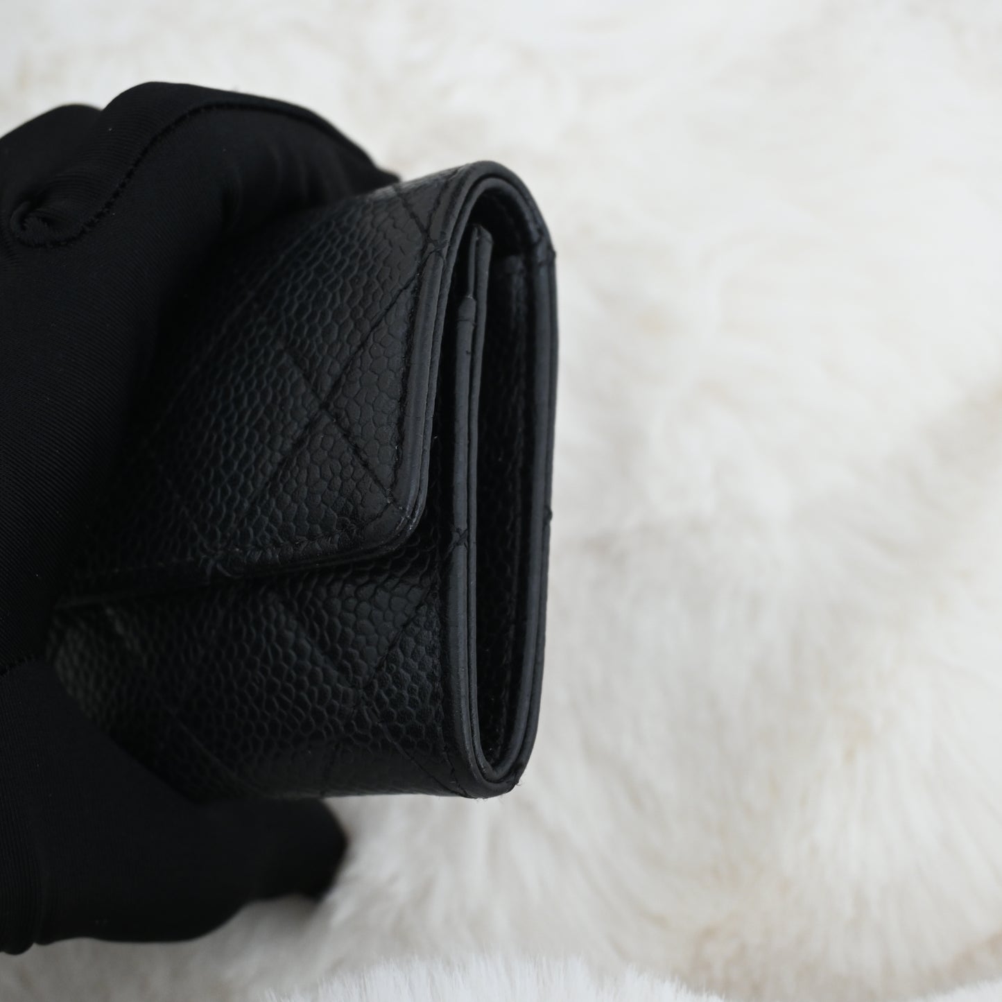 Chanel Quilted Flap Cardholder Black Caviar