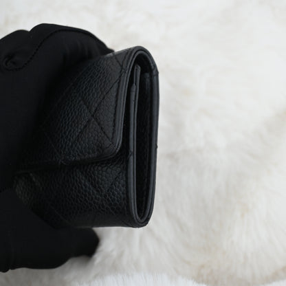 Chanel Quilted Flap Cardholder Black Caviar