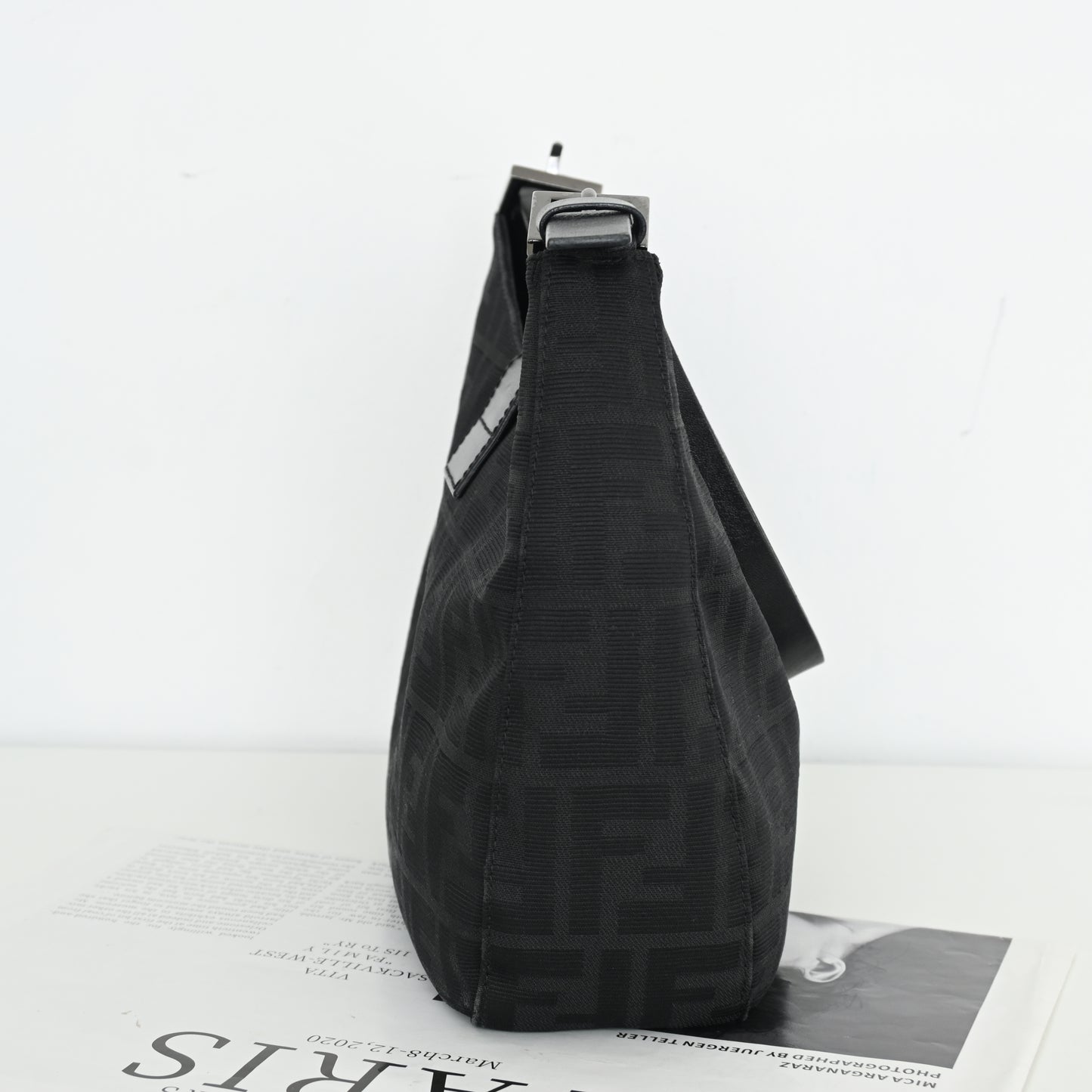 Fendi Zucca Black Canvas Shoulder Bag