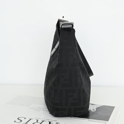 Fendi Zucca Black Canvas Shoulder Bag