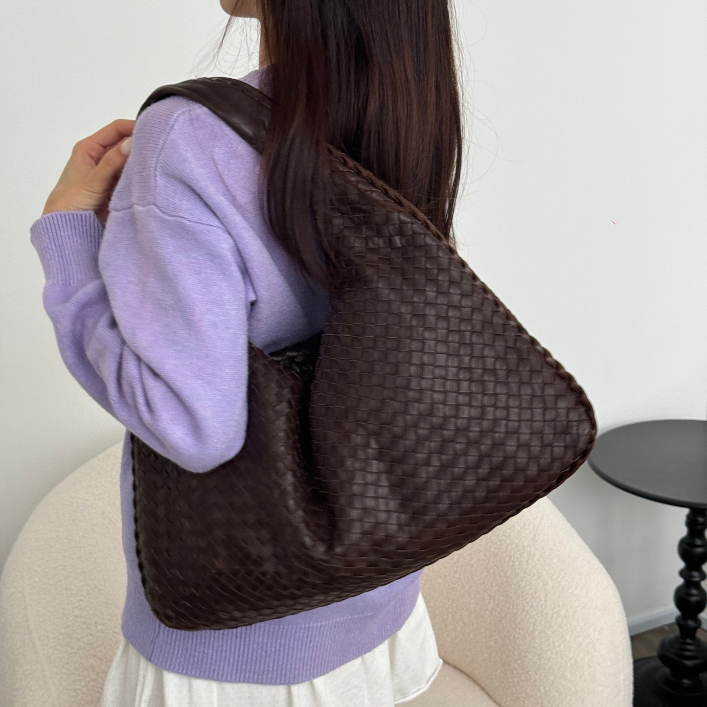 Bottega Veneta  Dark Brown Hobo Bag Large