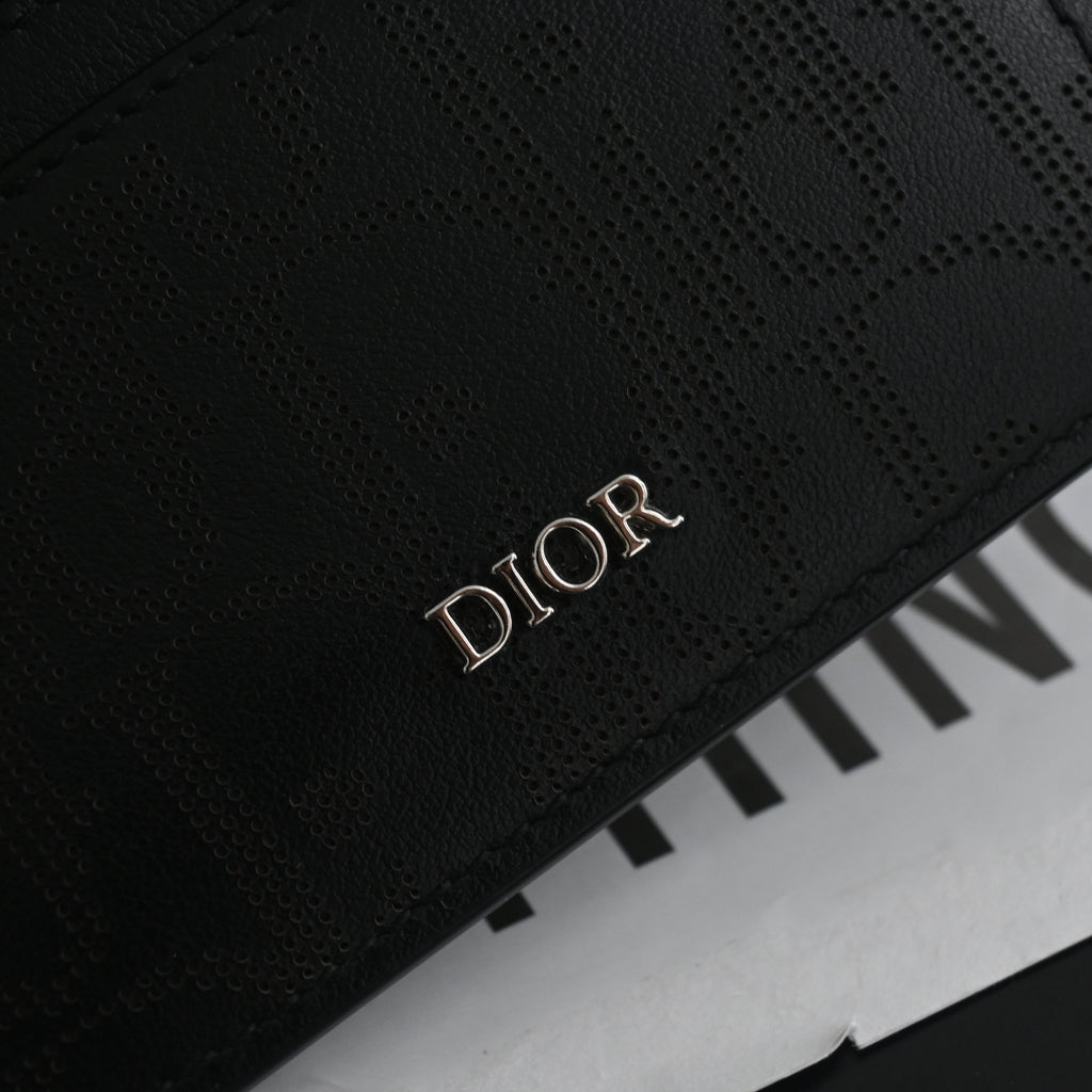 Christian Dior Perforated Leather Oblique Card Holder