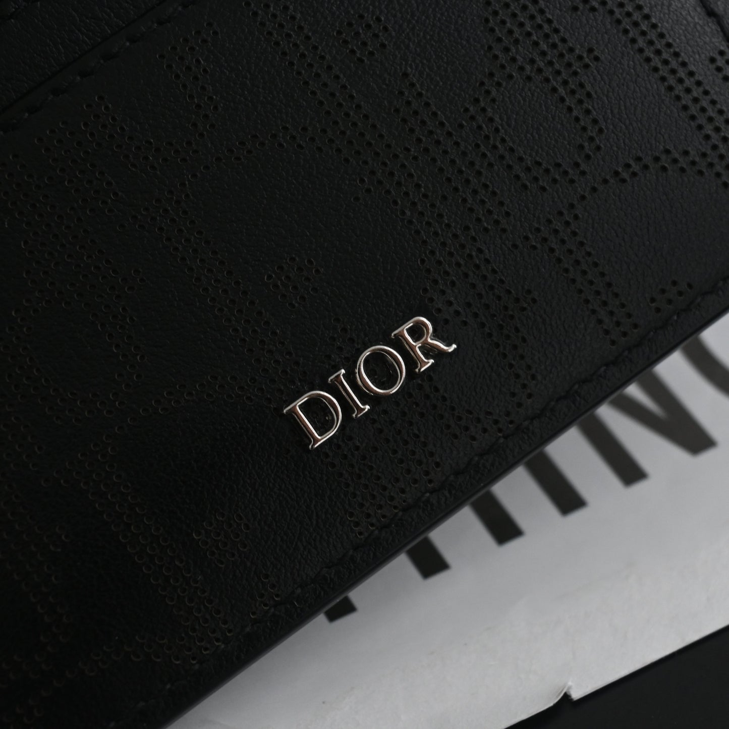 Christian Dior Perforated Leather Oblique Card Holder